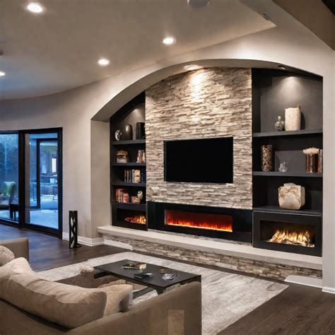 Modern Living Room with Fireplace and Entertainment Center