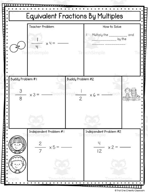 4th Grade Fractions Math Notes by Teach Simple
