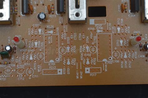 Electronic Components Close-up of Circuit Board Details Stock Photo ...