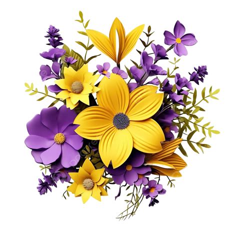 Yellow And Purple Flower Clipart Watercolor Violet Orange Yellow