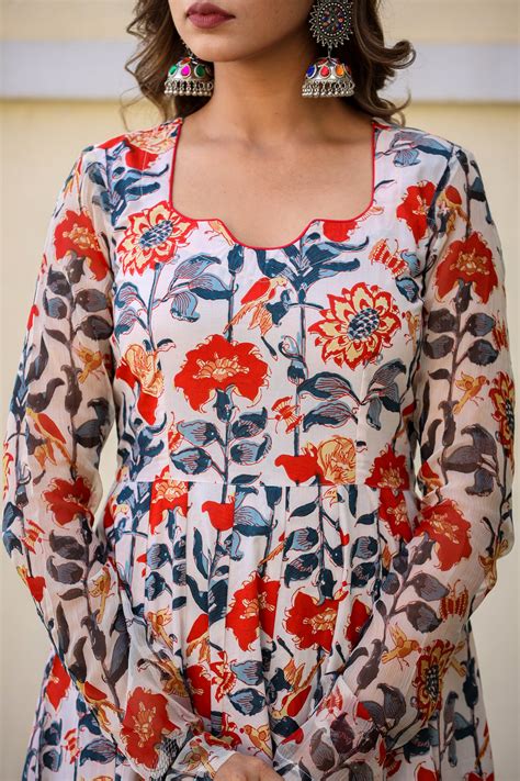 Shop Stylish Red Floral Suit Set Online | Jaipuri Adaah