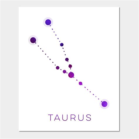 Taurus Star Constellation Zodiac Sign Art Print | Purple Dots Design