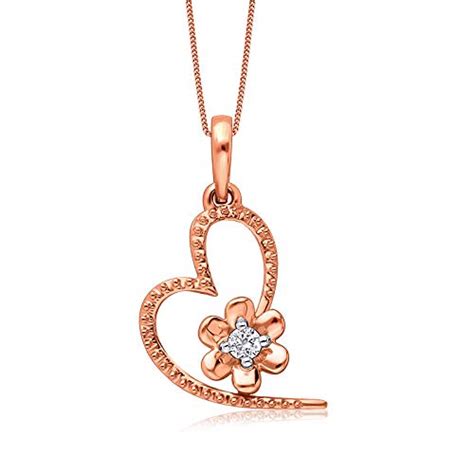 Senco Gold 14KT Rose Gold and Diamond Pendant for Girls : Amazon.in ...