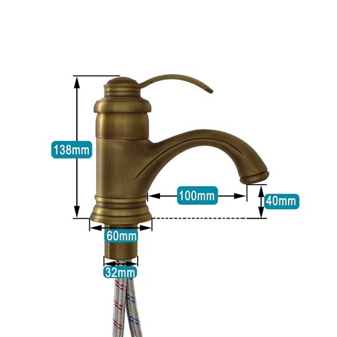 Brass Single-Handle Bathroom Sink Tap, Fitting Retro Style Antique ...