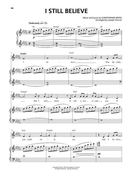 I Still Believe by Christopher Smith Sheet Music for Piano & Vocal at ...
