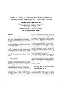 Improved pruning of non-dominated solutions based on crowding distance ...