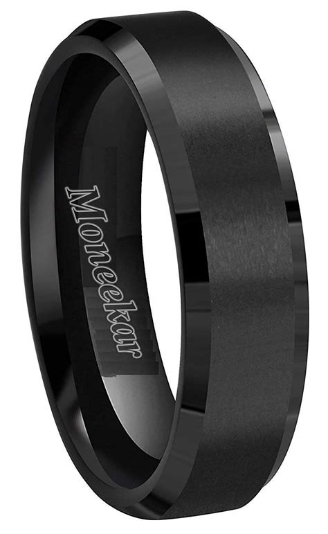Moneekar Jewels Tungsten Carbide 4mm/6mm/8mm Black High Polish Matte ...