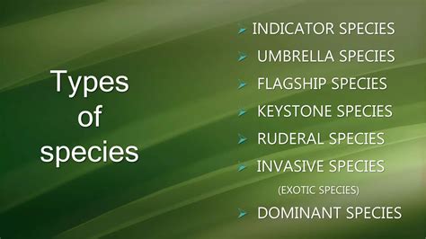 Types of species, umbrella, keystone | PPTX