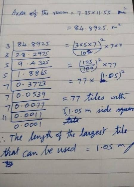 a floor measuring 7 m by 2.8 m is to be covered with square tiles ...