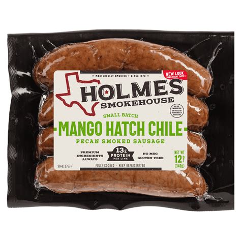 Holmes Smokehouse, Mango & Hatch Chile Smoked Sausage Links 12oz, Fully ...
