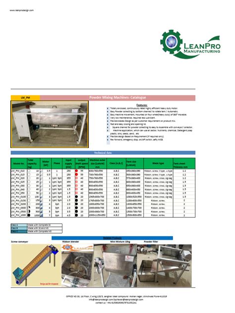 Powder Mixing Machine | PDF | Manufactured Goods | Mechanical Engineering