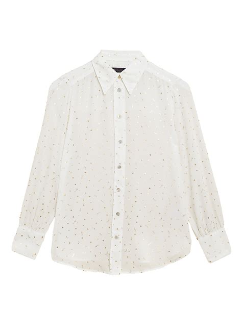 Buy Foil Print Collared Long Sleeve Shirt at Marks & Spencer
