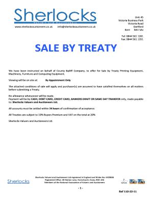 Fillable Online sherlocks co uk Unit 45 Victoria Business Park Victoria ...