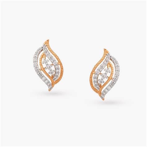 Shimmering Whorl Diamond Stud Earrings