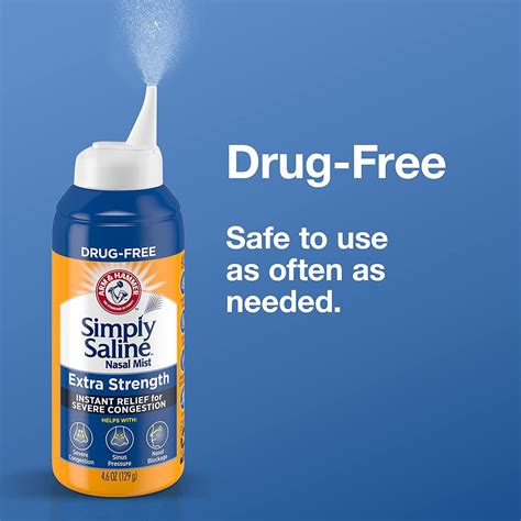 Arm & Hammer Simply Saline Extra Strength Nasal Mist 4.6oz 3-Pack ...