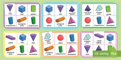3D Shape Properties Bingo