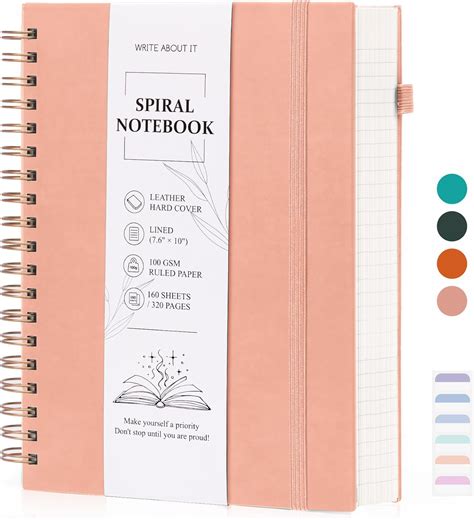 Lined Spiral Journal Notebook 320 Pages, Hardcover Spiral Notebooks ...