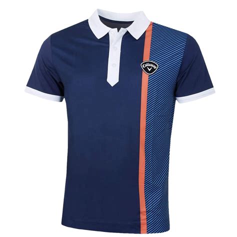 Callaway Mens X Bold Linear Print Polo T-shirt CGKS90A8- Dress Blue ...