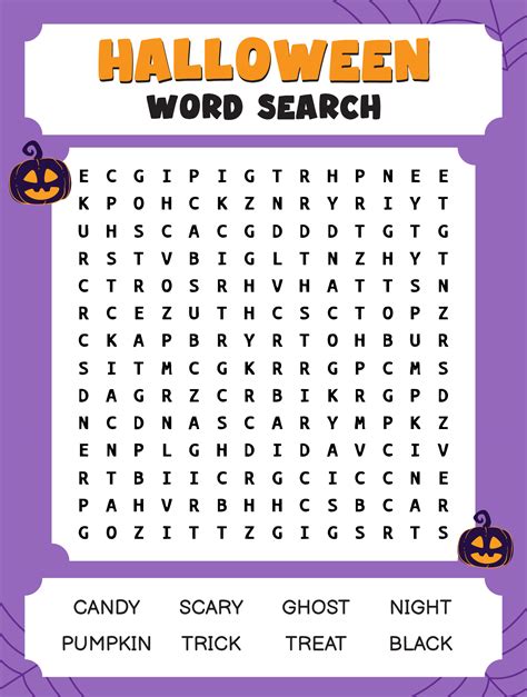 Word Search Printable Halloween