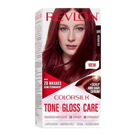 Revlon ColorSilk Tone + Gloss + Care Demi Permanent Hair Color, Dye Kit ...