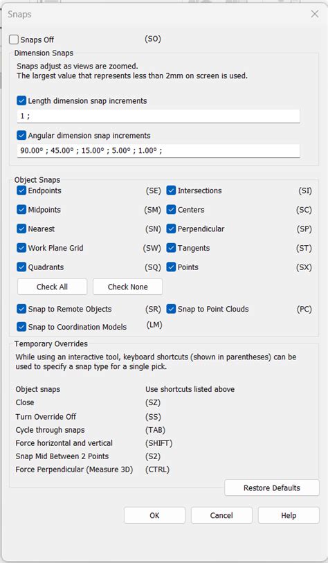 Image result for Snap Object Revit Not Active