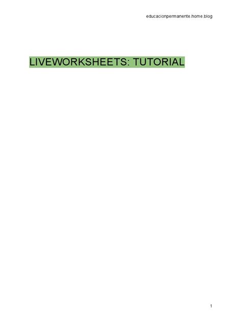 Image result for Live Worksheet Tutorial