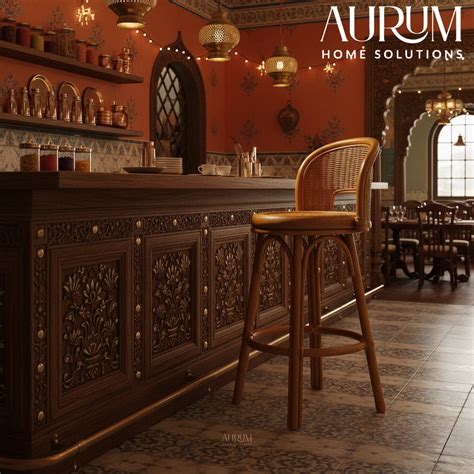 Cane Bar Chair with Coastal Woven Backrest for Interiors – Aurum Home ...