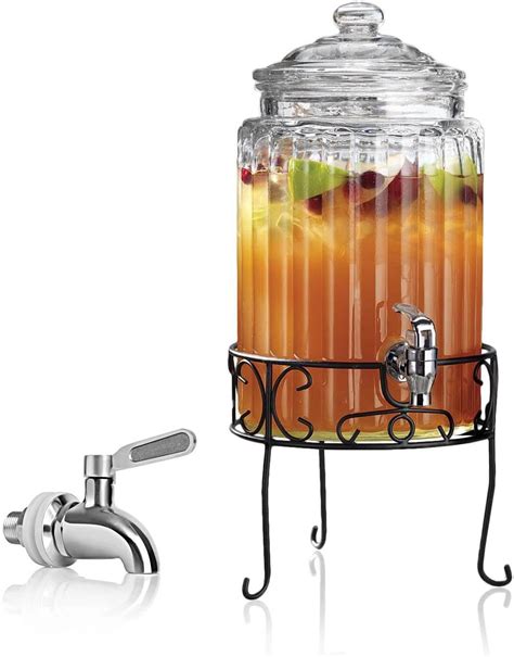 Glass Beverage Dispenser With Metal Stand at Julian Romilly blog