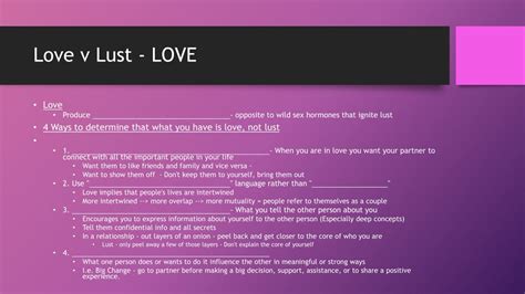 PPT - Love vs. Lust: Understanding the Difference for Healthy ...