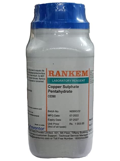 Rankem Copper Sulphate Pentahydrate LR Grade 500gm (Cupric Sulphate ...