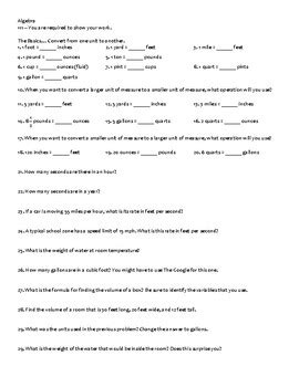 Image result for Example Problem with Units Algebra