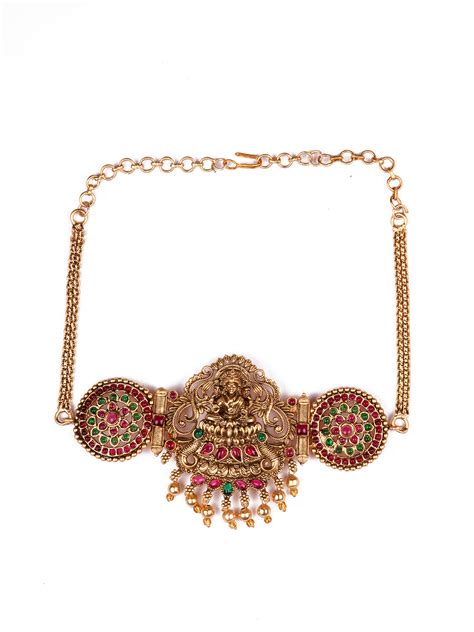 Priyaasi Real Kemp Gold Plated Goddess laxmi Choker Set