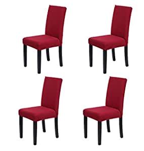 House of Quirk Polyester Spandex Plain Chair Cover Stretch Removable ...
