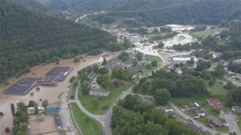 Watch: Aerial footage shows unprecedented flooding in Whitesburg, KY ...