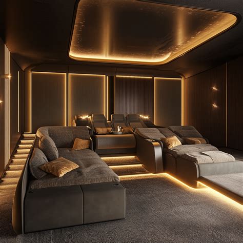 Luxury Home Theater with Voice-Activated Lighting | Home cinema room ...