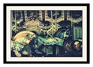 ArtStory Wooden Vintage Carousel Photography Framed Wall Painting (30 ...