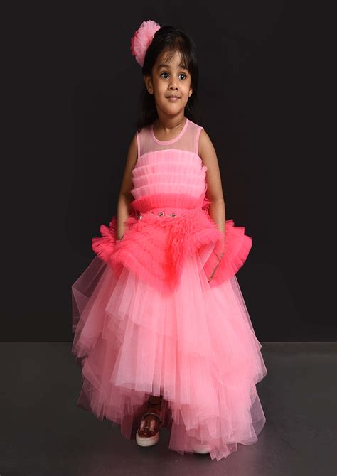 Pink Frill High Low Gown – Lil Angels