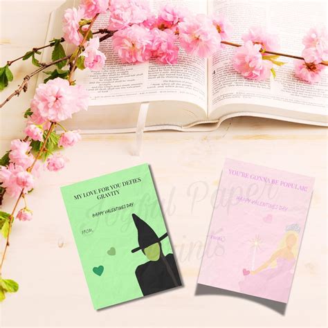 Glinda Wand and Elphaba Hat Wicked Gifts for Her Valentines Card - Etsy