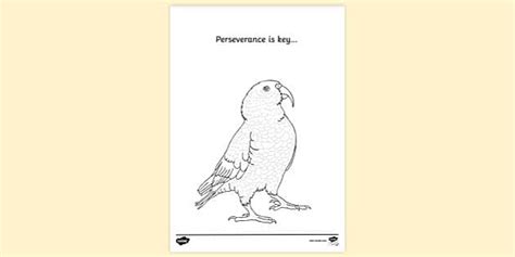 Persevering Parrot Colouring Sheet (teacher made) - Twinkl