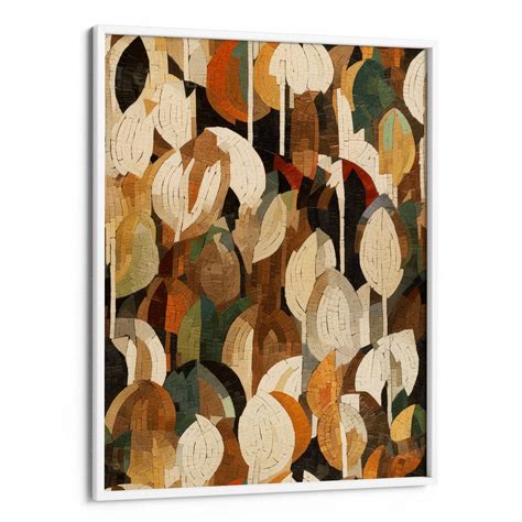 Mosaic Leaves: Abstract Botanical Art by TreeChild | Canvas Prints ...