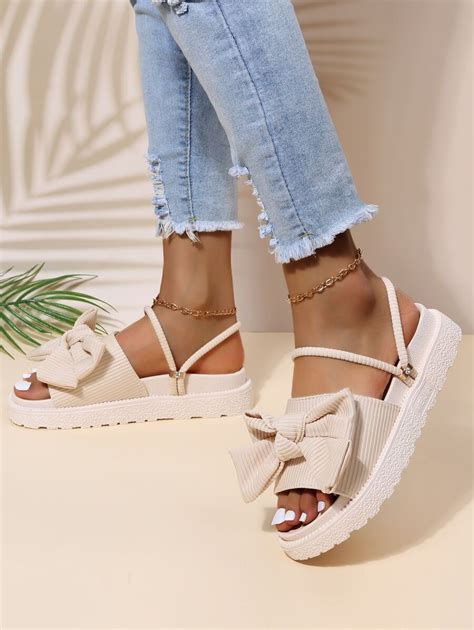 Bow Decor Multi-way Wear Wedge Sandals | SHEIN USA