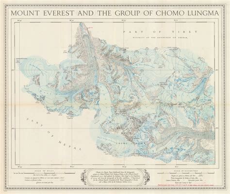 Ordnance Survey, Mount Everest and the Group of Chomo Lungma, 1934 ...