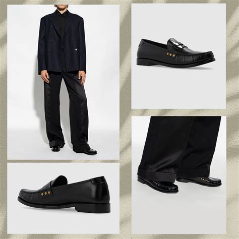 Saint Lau.rent Black Leather Loafer