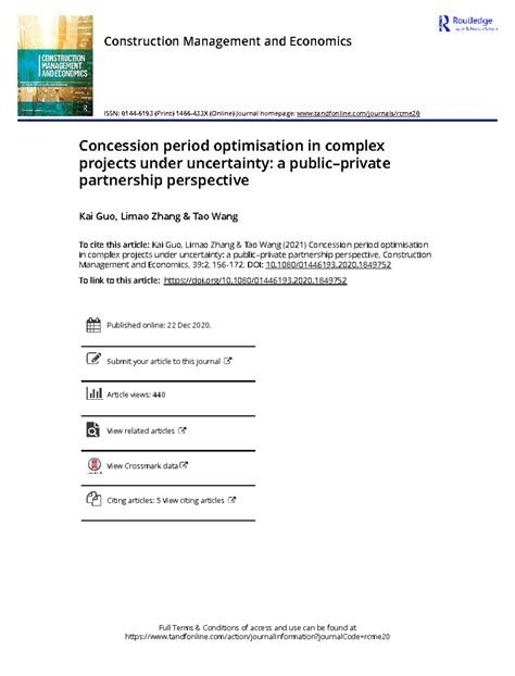 Optimizing Concession Periods in Complex Projects: A Real Options ...