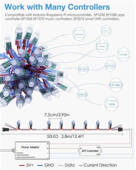 Buy Aclorol WS2811 Pixels LED Light 5V, WS2811 RGB LED Pixel Digital ...