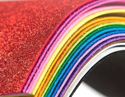 Winsome A4 Size Glitter Foam Sheet Back Pack of 10 Sheets (10 Colours x ...