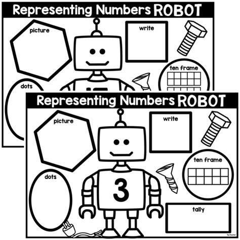 1 Less than Robot Worksheet 的图像结果