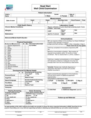 Well Child Examination - Fill and Sign Printable Template Online