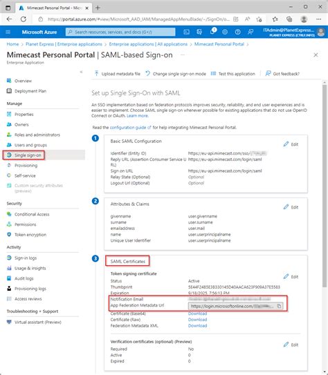 Configure Azure AD SSO for the Mimecast Personal Portal - TechLabs