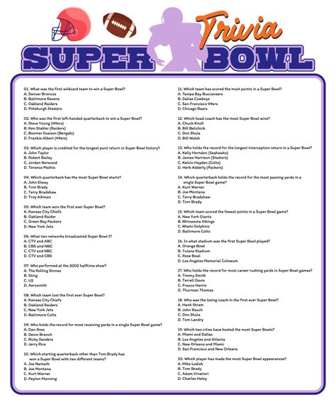 Easy Football Trivia Questions And Answers Printable